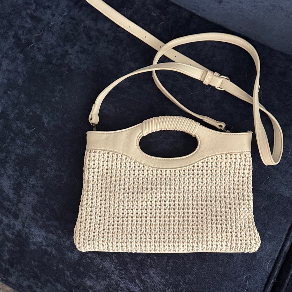 Altar'd State Off White Raffia Convertible Clutch